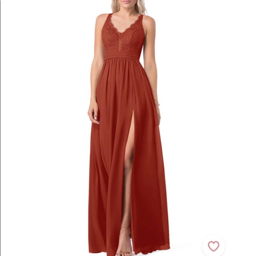 Azazie Orion Bridesmaid Dress - Color: Rust